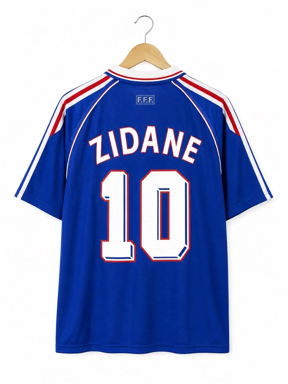 adidas Blue France 98 Soccer Jersey with Red & White Accents